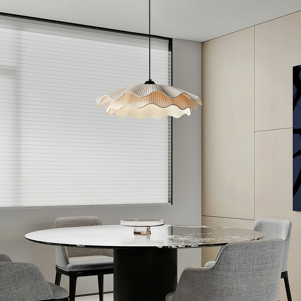 Double Layers Fabric LED White Dining Room Pendant Light